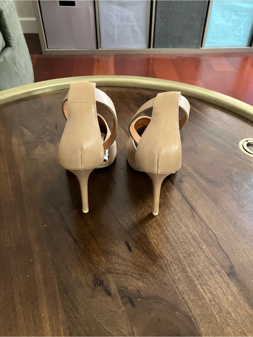 Givenchy Leather Ankle Strap Open Toe Mules Nude /Natural Women's Size 41 - Picture 4 of 8